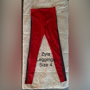 ZYIA Kids Red and Black Leggings